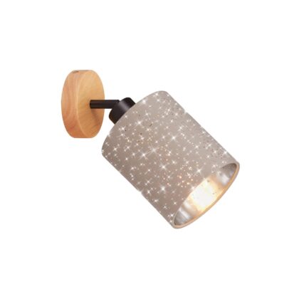 Levné svítidlo od značky Briloner taupe/stříbrná/dřevo světlé/černá textil/dřevo/kov