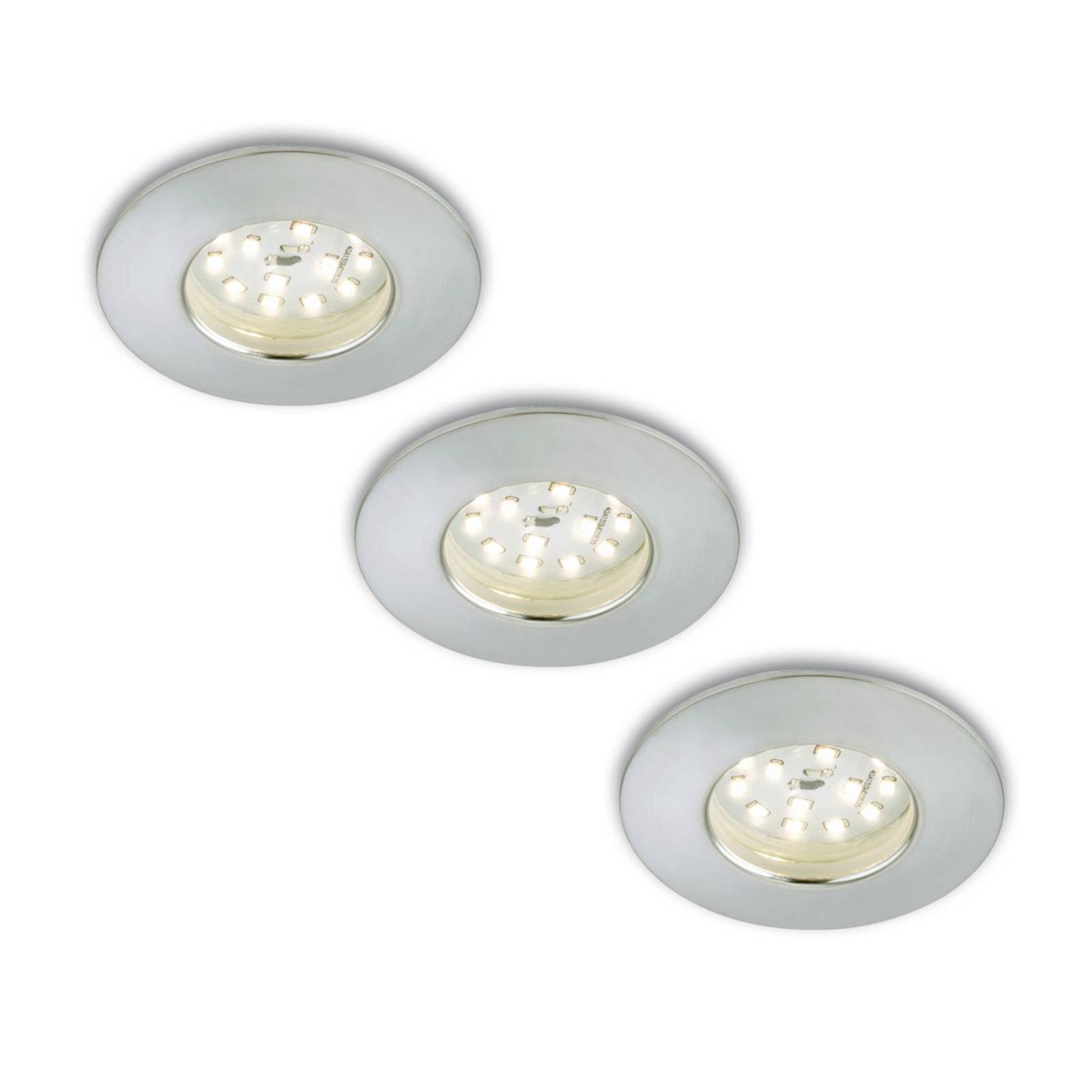 Levné světlo Briloner Sada 3 LED podhledových svítidel Nikas IP44 hliník Levné svítidlo od značky Briloner Hliník / šedá / zinek plast