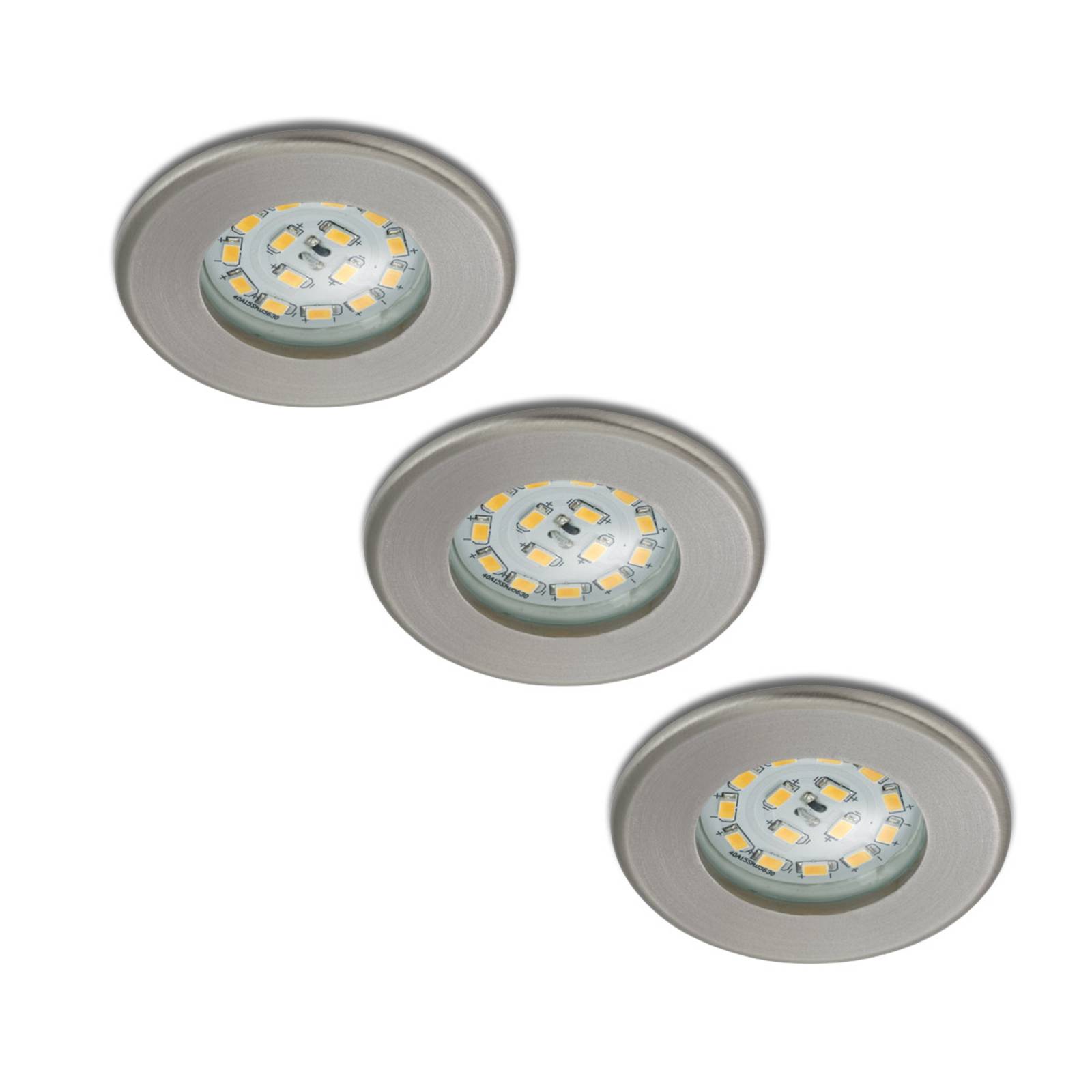 Levné světlo Briloner Sada 3 LED podhledových svítidel Nikas IP44 nikl Levné svítidlo od značky Briloner Hliník / šedá / zinek plast