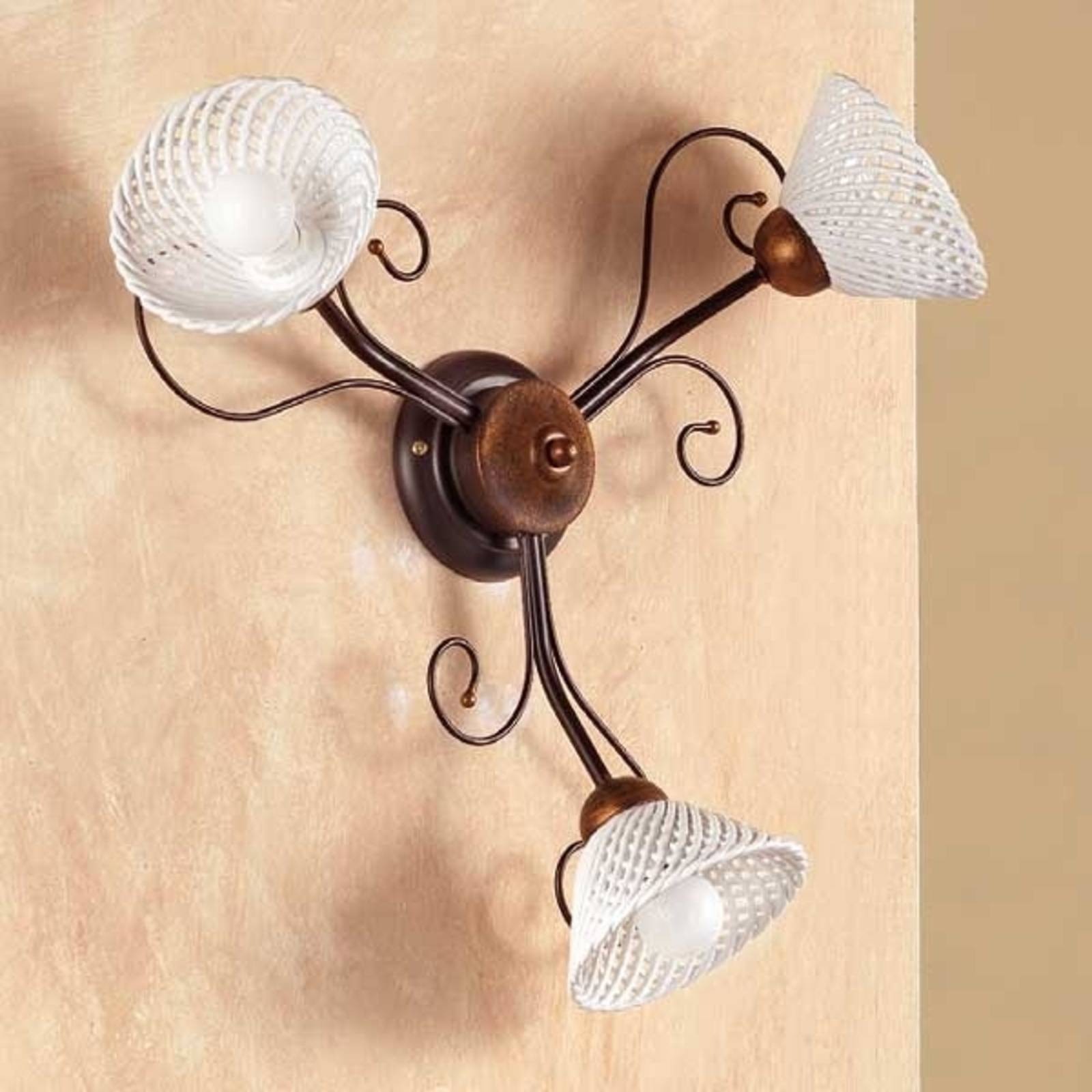 Levné světlo Ceramiche Nástěnné světlo Retina Levné svítidlo od značky Ceramiche bílá/bronzová keramika/kov