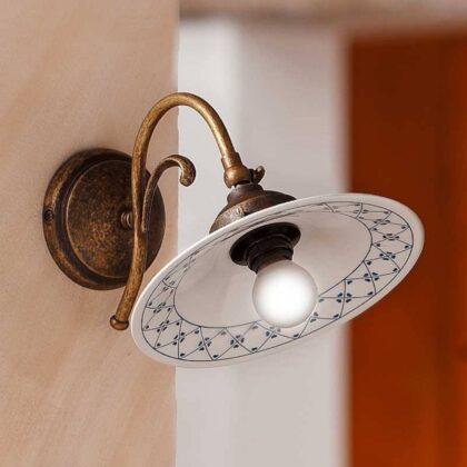 Levné svítidlo od značky Ceramiche bílá/modrá/bronzová keramika/kov