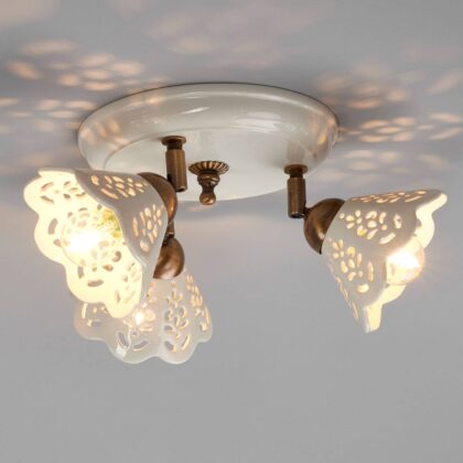 Levné svítidlo od značky Ceramiche bílá/bronzová keramika/kov