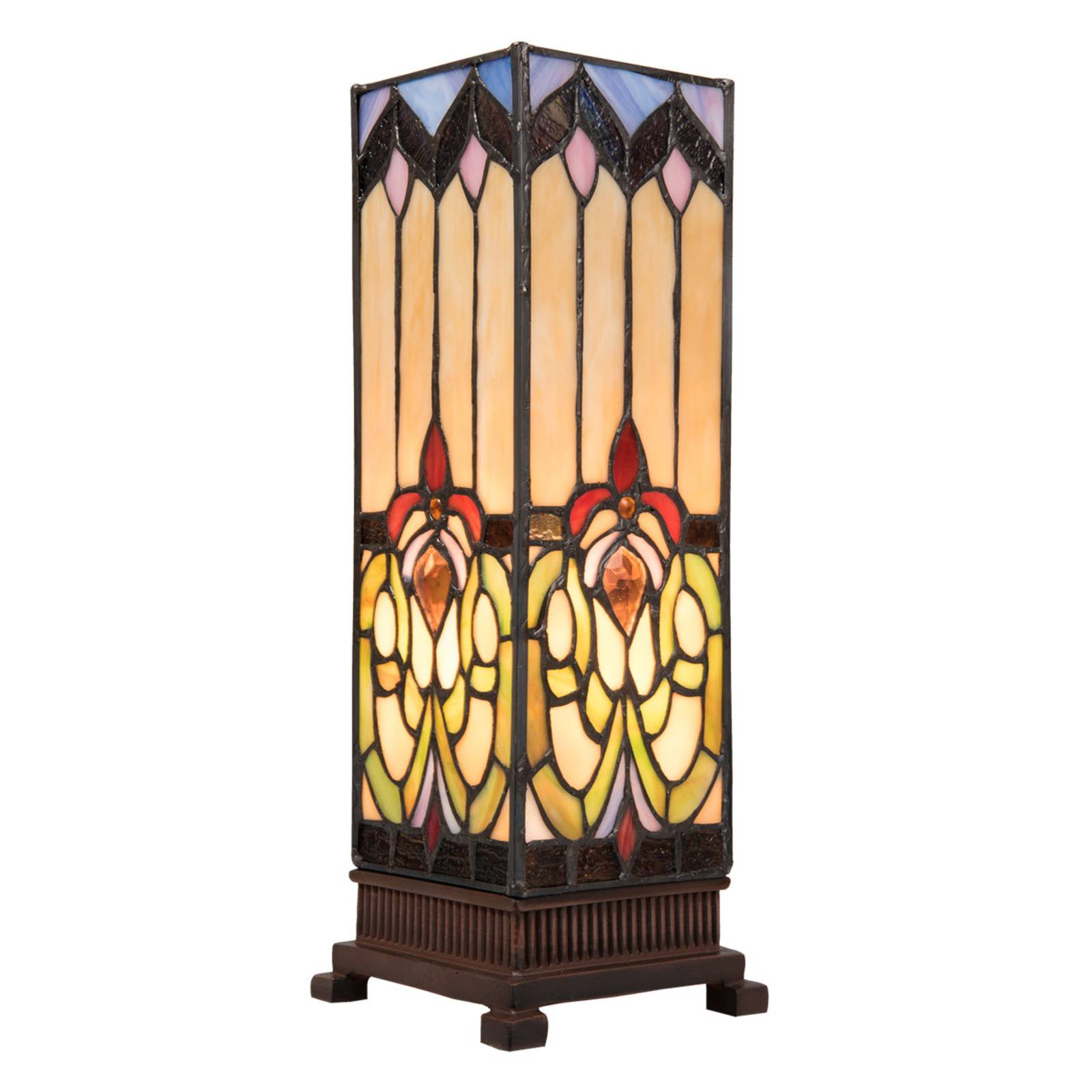 Levné světlo Clayre&Eef Stolní lampa 5906 rozmanité skleněné stínidlo Levné svítidlo od značky Clayre&Eef rozmanitá sklo/polyresin