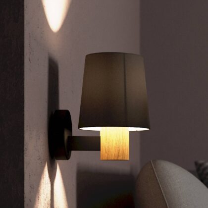 Levné svítidlo od značky EGLO cappuccino/světlé dřevo/černá textil/dřevo/ocel