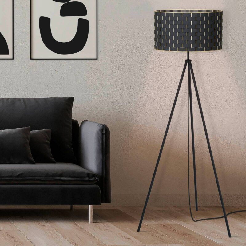 Levné svítidlo od značky EGLO černý/mosaz textil/ocel