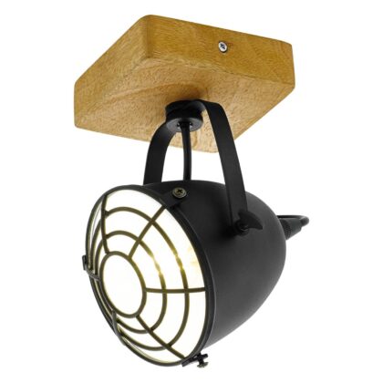 Levné svítidlo od značky EGLO světlé dřevo/černá ocel/dřevo