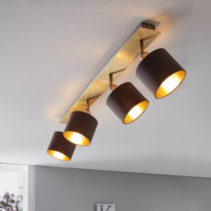 Levné svítidlo od značky EGLO kartáčovaná mosaz/cappuccino/zlatá kov/textil