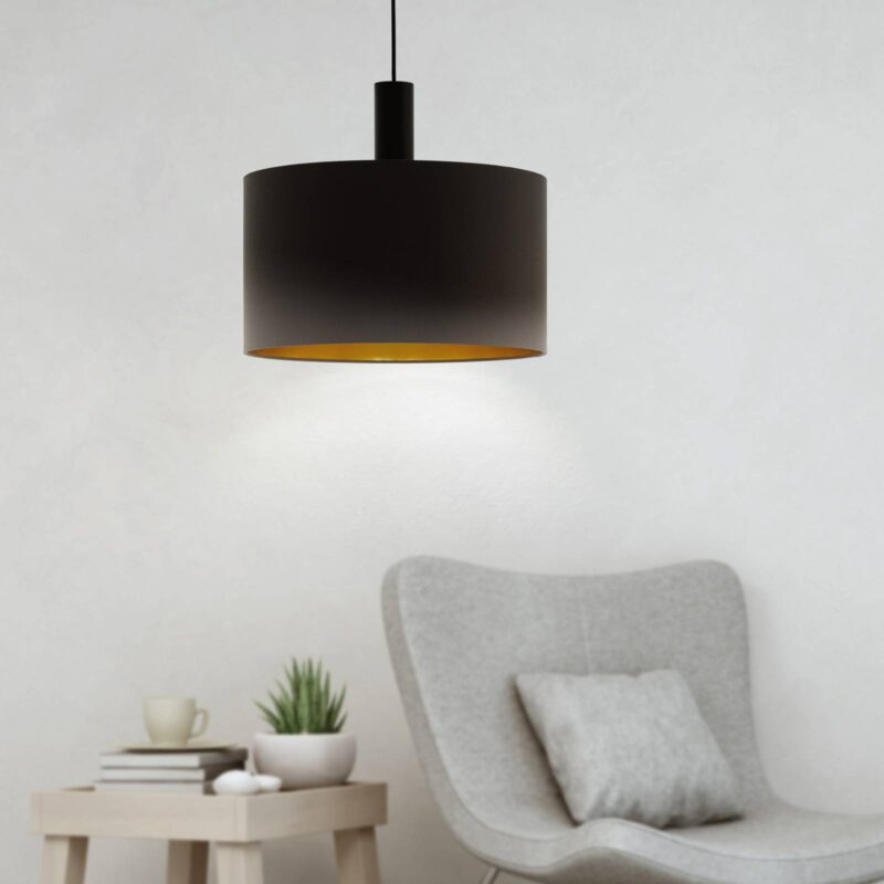 Levné svítidlo od značky EGLO cappuccino/zlatá kov/textil