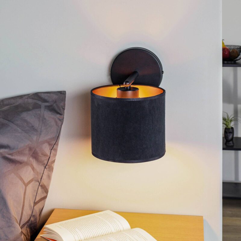 Levné svítidlo od značky EMIBIG LIGHTING černá/zlatá látka/ocel