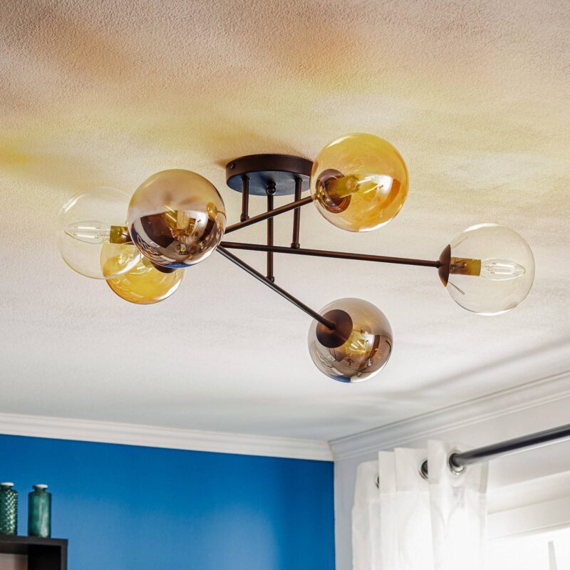 Levné svítidlo od značky EMIBIG LIGHTING černá/grafitová/jantarová/čirá Práškově lakovaná ocel/sklo