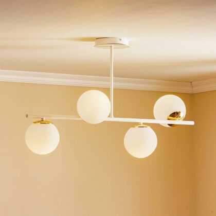 Levné svítidlo od značky EMIBIG LIGHTING bílá/zlatá ocel práškovaná/sklo
