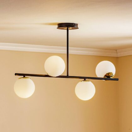 Levné svítidlo od značky EMIBIG LIGHTING černá/zlatá/opálová bílá ocel práškovaná/sklo
