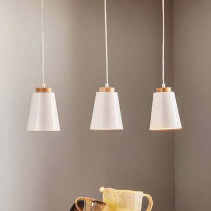 Levné svítidlo od značky EMIBIG LIGHTING bílá/světlé dřevo ocel/dřevo
