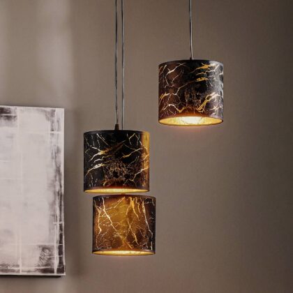 Levné svítidlo od značky EMIBIG LIGHTING černá/zlatá látka/ocel