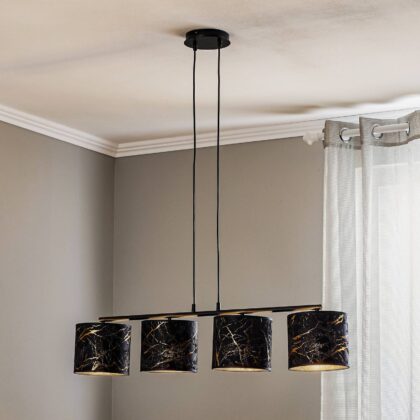 Levné svítidlo od značky EMIBIG LIGHTING černá/zlatá látka/ocel
