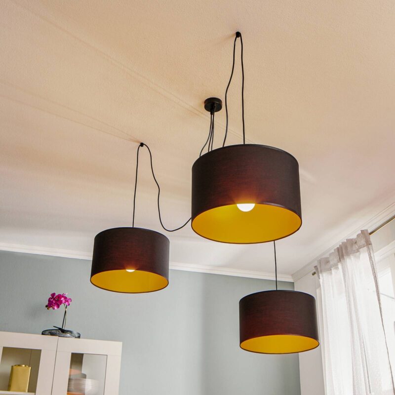 Levné svítidlo od značky EMIBIG LIGHTING černá/zlatá textil/kov