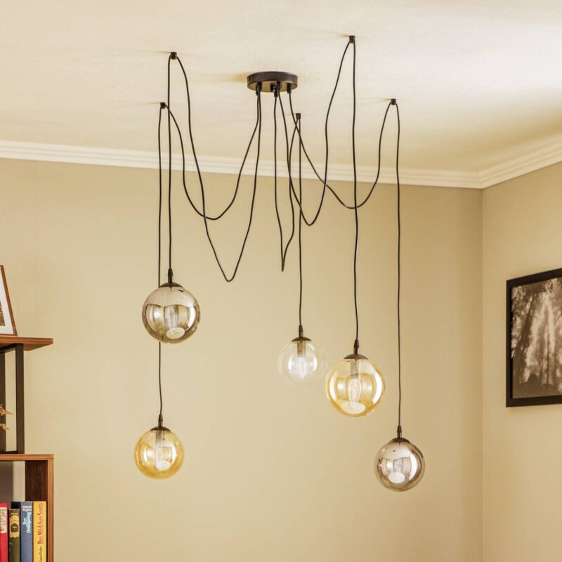 Levné svítidlo od značky EMIBIG LIGHTING černá/grafitová/jantarová/čirá Práškově lakovaná ocel/sklo