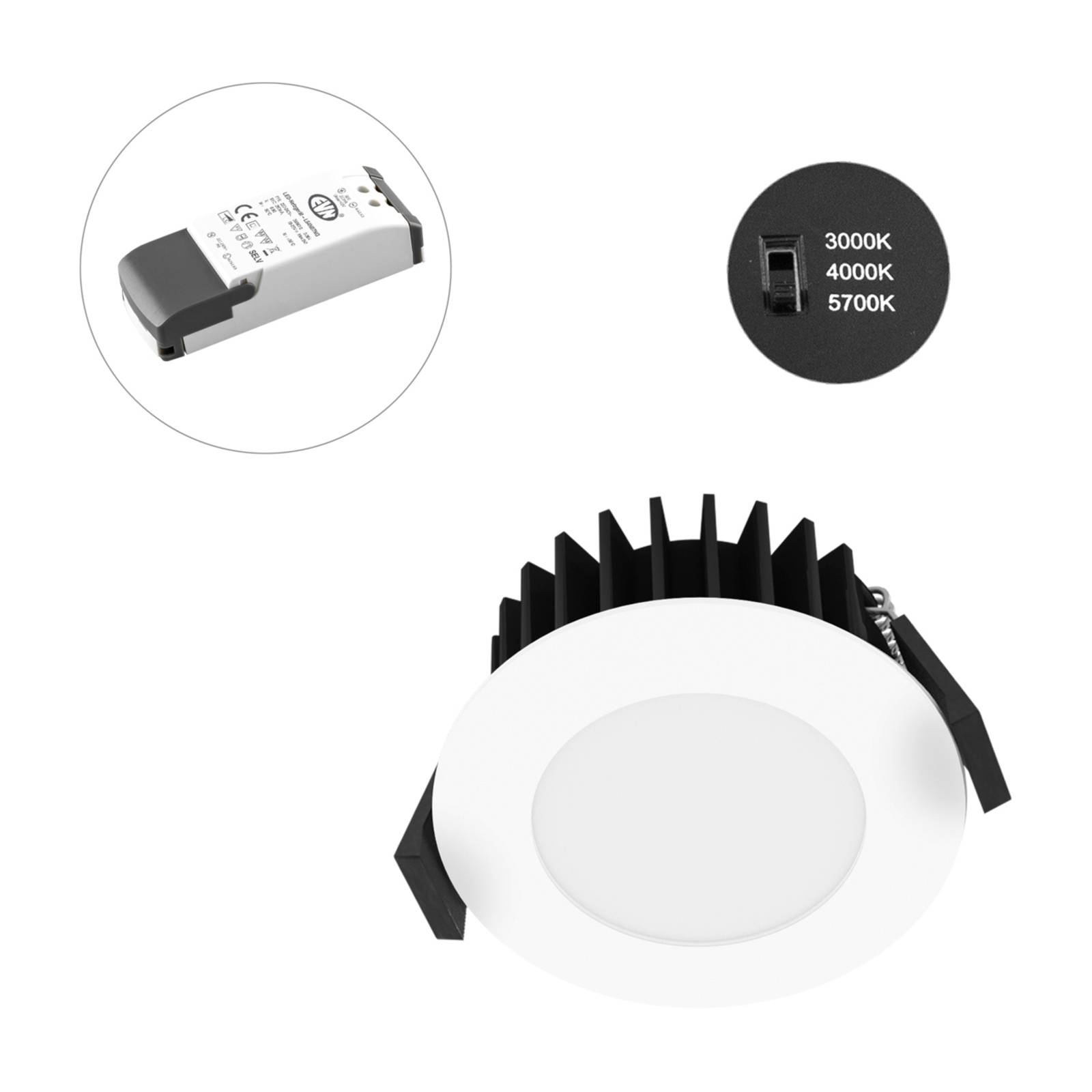 Levné světlo EVN Solido68 LED vestavné stropní svítidlo 10W bílé Levné svítidlo od značky EVN bílá/opálová hliník/plast