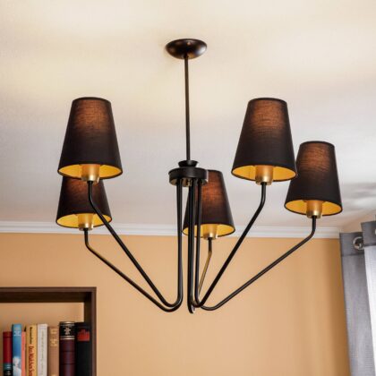 Levné svítidlo od značky Eko-Light černý/zlatý textil/ocel