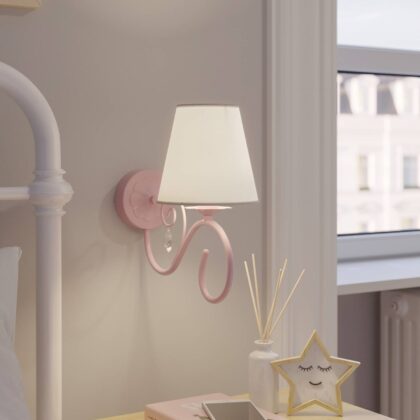 Levné svítidlo od značky Eko-Light bílý/růžová textil/ocel