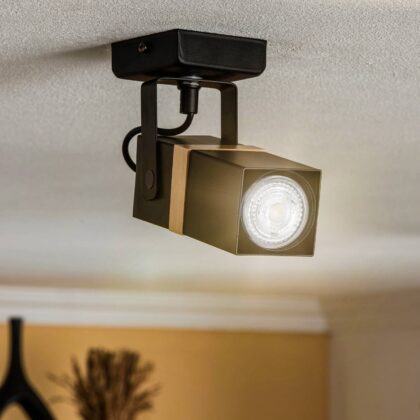 Levné svítidlo od značky Eko-Light černá/tmavé dřevo kov/dřevo