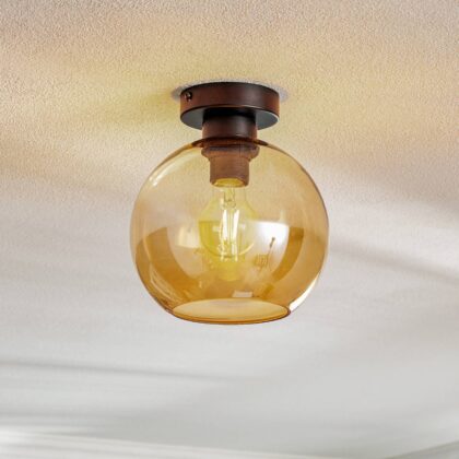 Levné svítidlo od značky Eko-Light jantar průhledný/černá sklo/ocel