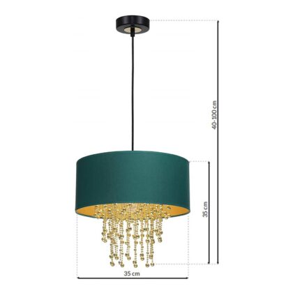 Levné svítidlo od značky Eko-Light zelená/zlatá kov/textil/plast