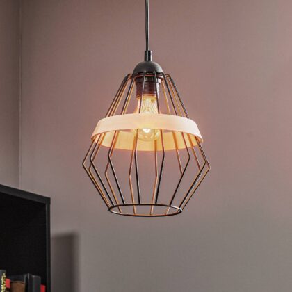Levné svítidlo od značky Eko-Light černá/světlé dřevo ocel/dřevo