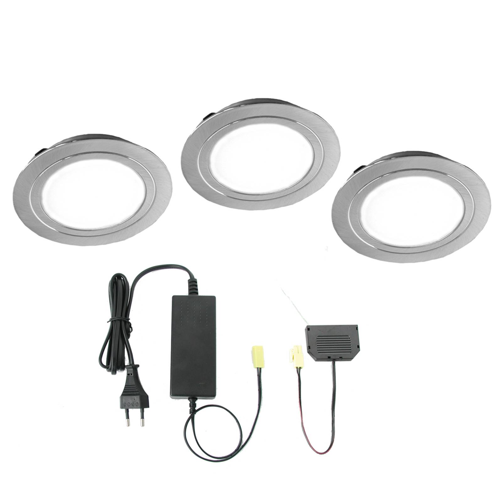 Levné světlo Evotec Kulatý LED reflektor Cubic 55 v sadě 3 kusů Levné svítidlo od značky Evotec nerezová ocel/opál Kov/plexisklo