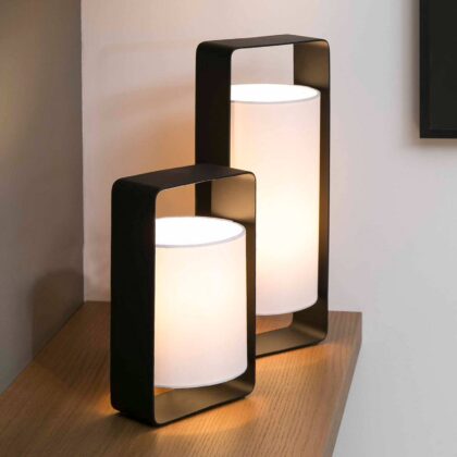 Levné svítidlo od značky FARO BARCELONA bílá/černá textil/kov