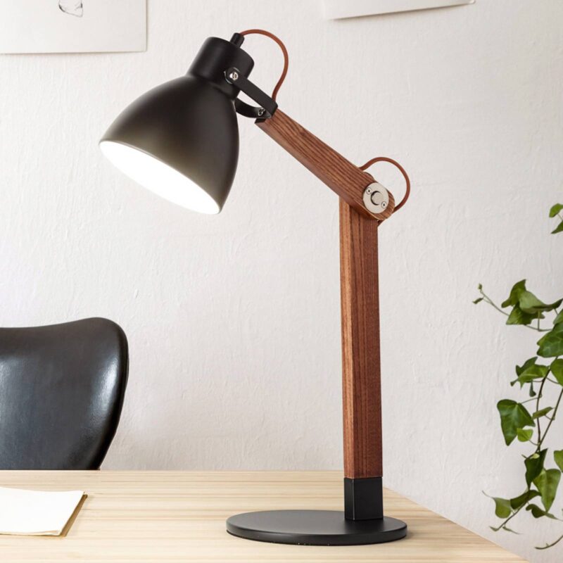 Levné svítidlo od značky Fabas Luce ořechová/černá kov/dřevo