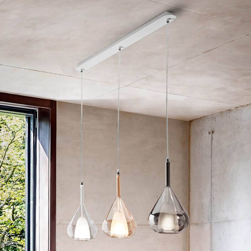 Levné svítidlo od značky Fabas Luce transparentní/jantar/kouřově šedá/bílá borosilikátové sklo/kov