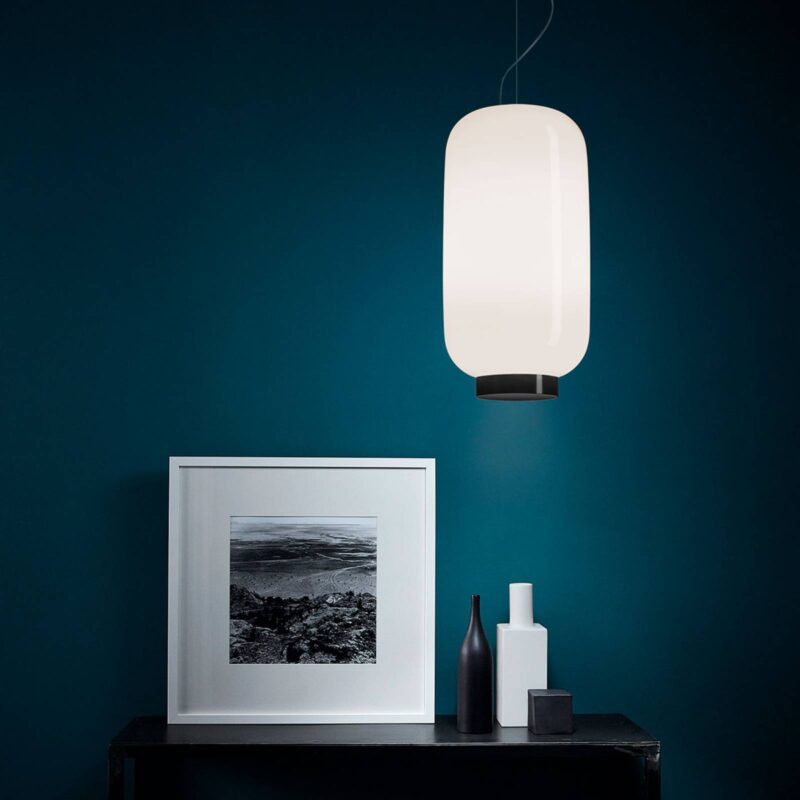 Levné svítidlo od značky Foscarini opál/černá/grafit Foukané sklo