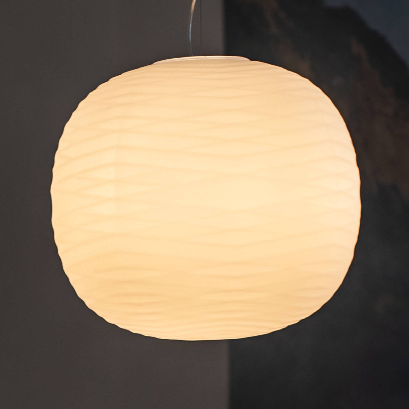 Levné světlo Foscarini Gem E27 LED závěsné svítidlo ze skla Levné svítidlo od značky Foscarini bílý satinovaný Sklo foukané do úst/kov