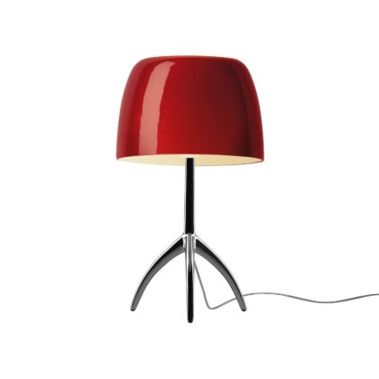 Levné svítidlo od značky Foscarini třešňově červená/černá-chrom foukané sklo/hliník