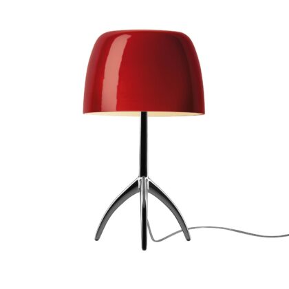 Levné svítidlo od značky Foscarini třešňově červená/černá-chrom foukané sklo/hliník