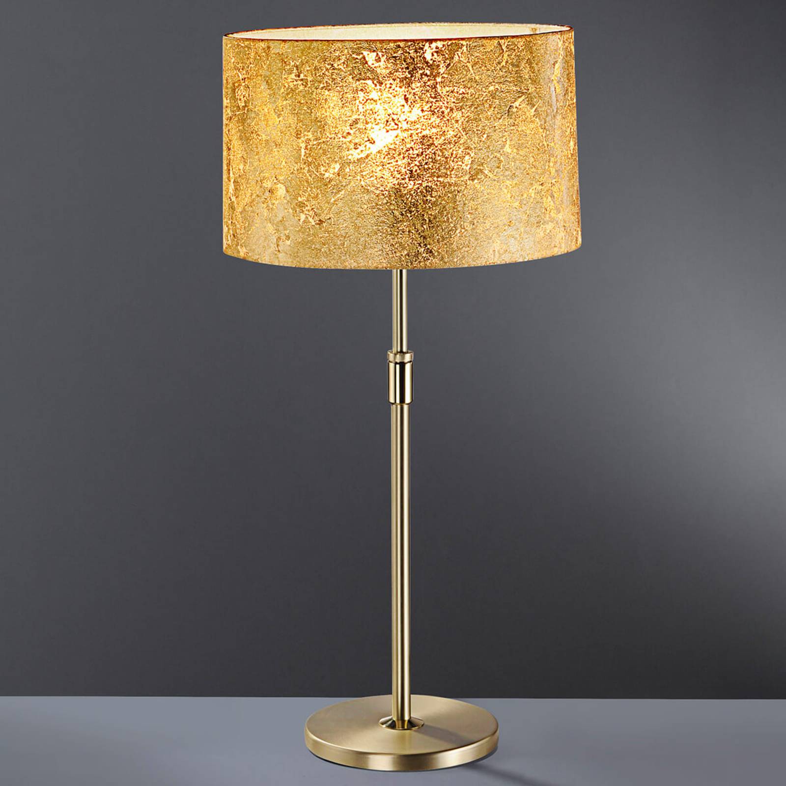 Levné světlo Hufnagel Pozlacená stolní lampa Loop výška 55 - 75 cm Levné svítidlo od značky Hufnagel mosaz/zlato kov/plast s lístkovým zlatem