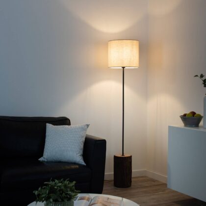 Levné svítidlo od značky JUST LIGHT. Dekor dřeva/krémová Železo/MDF deska/pravé dřevo/textil