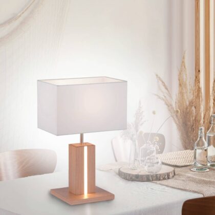 Levné svítidlo od značky JUST LIGHT. dřevo/bílá kov/plast/textil