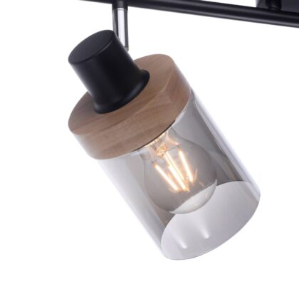 Levné svítidlo od značky JUST LIGHT. černá/čirá Hliník/železo/sklo/pryžové dřevo