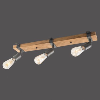 Levné svítidlo od značky JUST LIGHT. černá/přírodní dřevo železo/dřevo/plast