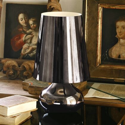 Levné svítidlo od značky Kartell platinová metalíza ABS