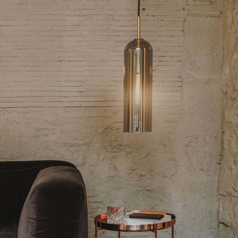 Levné svítidlo od značky LEDS-C4 kouřově šedá - průhledná/zlatá sklo/ocel
