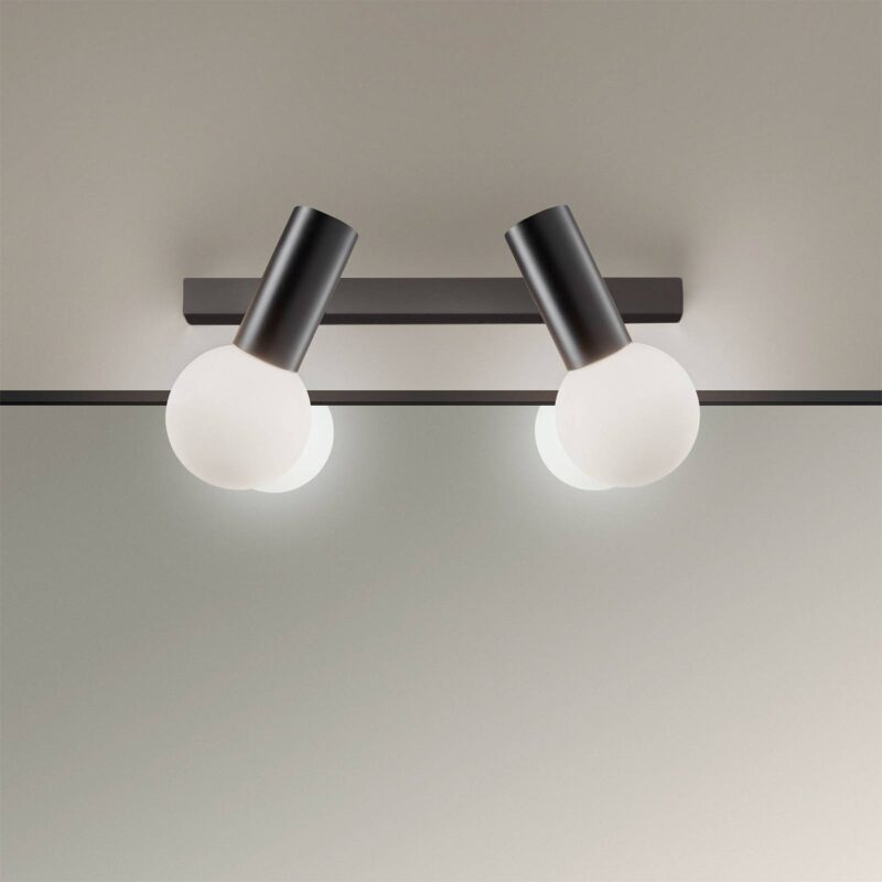 Levné svítidlo od značky LEDS-C4 černá metalíza/opálová bílá ocel/sklo