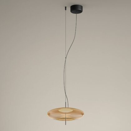 Levné svítidlo od značky LEDS-C4 černá metalíza/jantarová ocel/sklo