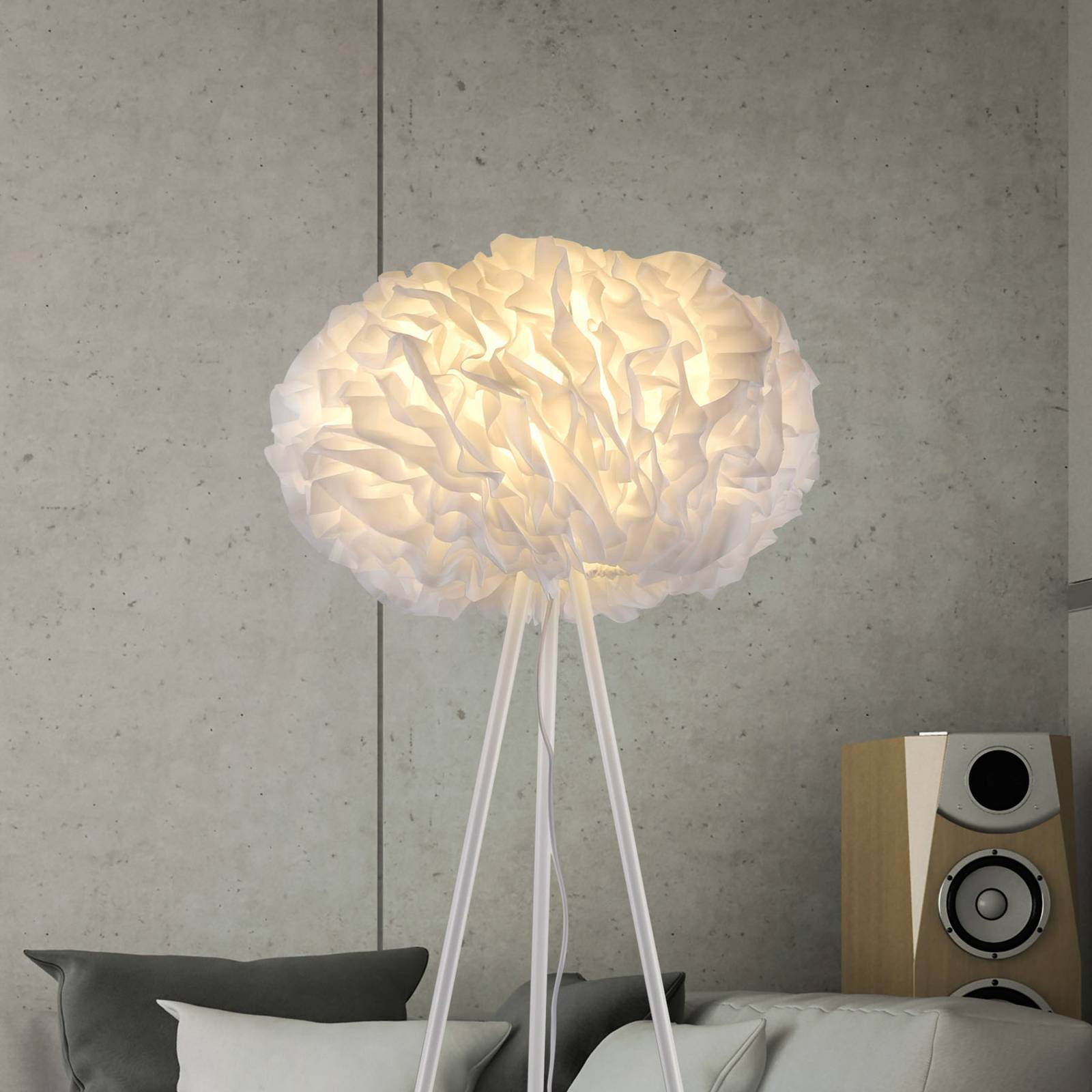 Levné světlo LOLA Smart SMART LED stojací lampa Naomi App CCT RGB Levné svítidlo od značky LOLA Smart bílá železo/hliník/tkanina