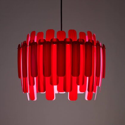 Levné svítidlo od značky LZF LamPS červená dřevěná dýha/kov/plast