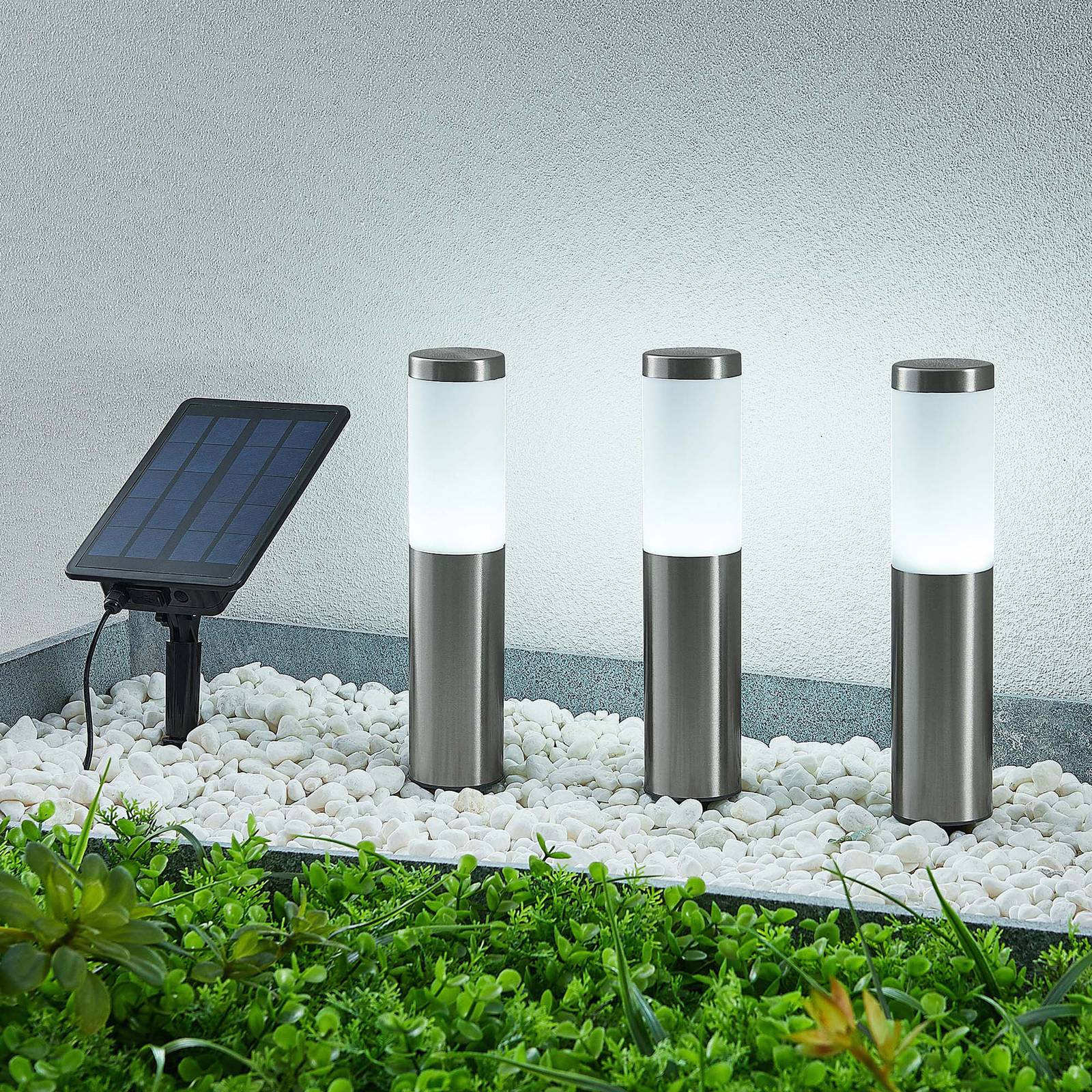 Levné světlo Lindby Lexiane LED solární lampy Levné svítidlo od značky Lindby nerez/bílý nerez/plast
