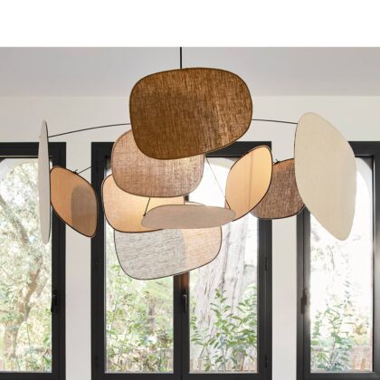 Levné svítidlo od značky MARKET SET multicolor/černá lněná textilie/kov