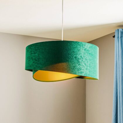 Levné svítidlo od značky Maco Design zelená/zlatá Velur/plast